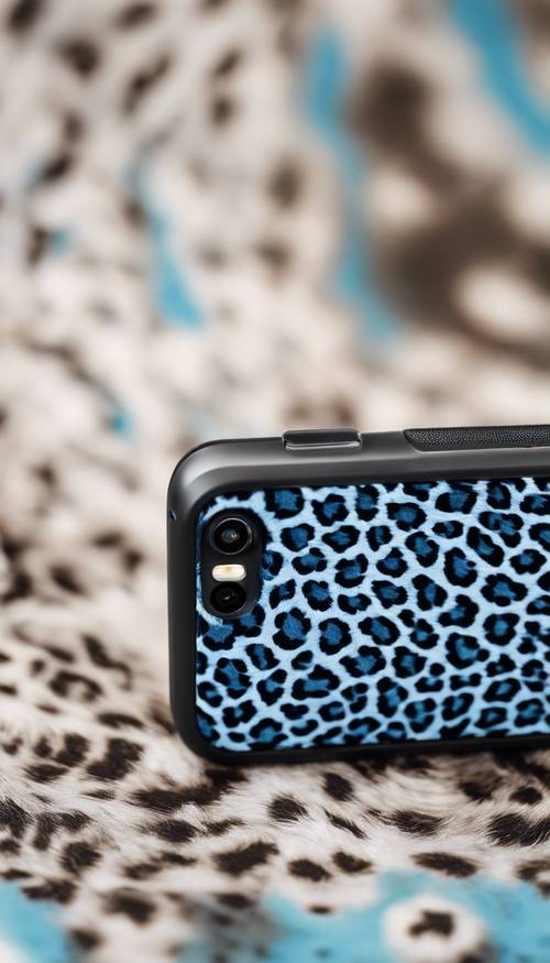 Une coque pour smartphone ornée d&#39;un imprimé léopard bleu