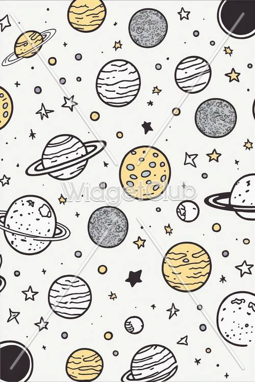 Planètes et étoiles colorées dans l&#39;espace