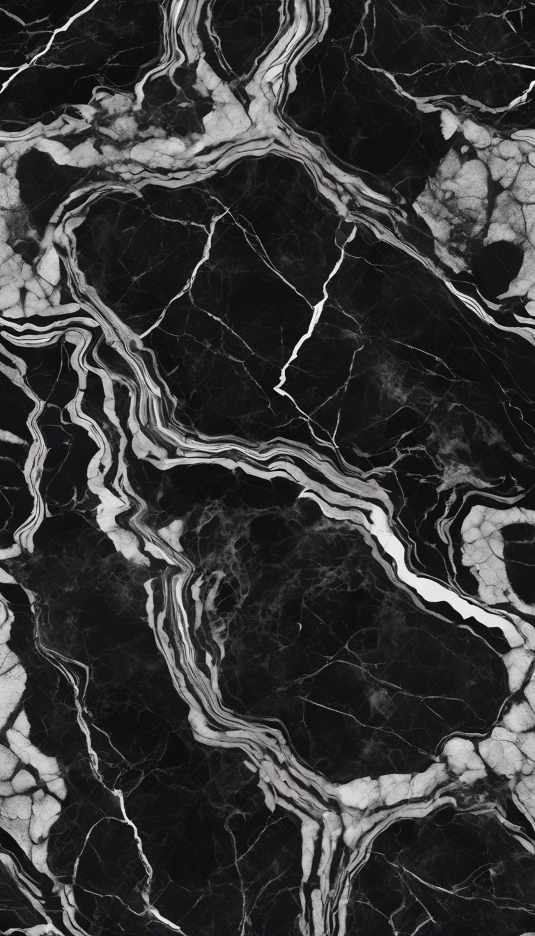 A seamless pattern of dark black marble with thin white veins. Divar kağızı[26f8a135aa2a4d9980a3]