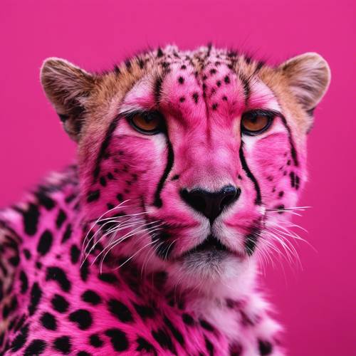 A hot pink cheetah print where spots are popping out in 3D". Tapeta [7b4c8c67f7f04747bbff]