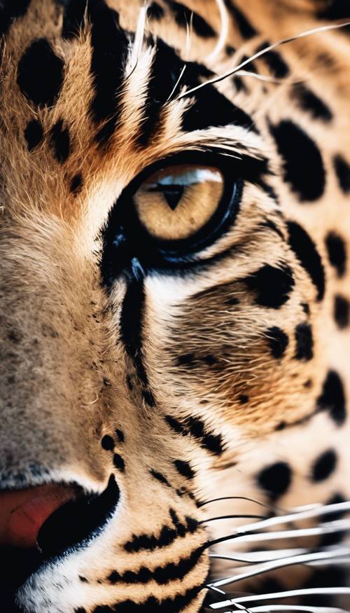 A close-up view of an elegant tan leopard print.