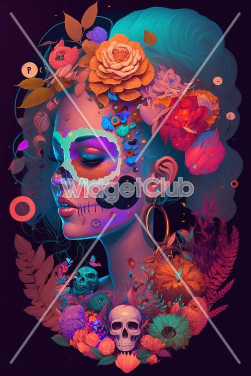 Colorful Sugar Skull Art for Day of the Dead Celebration