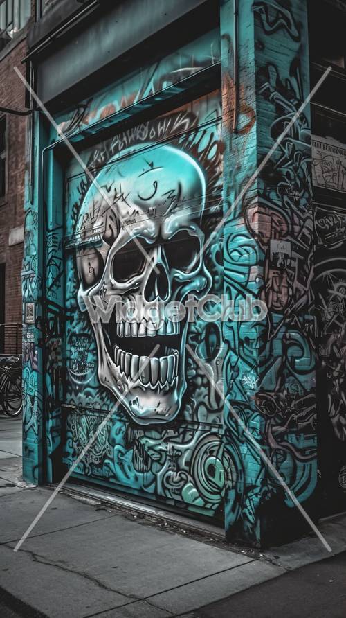 Art de graffiti de crâne cool