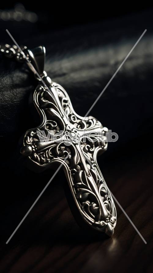 Elegancki srebrny krzyż