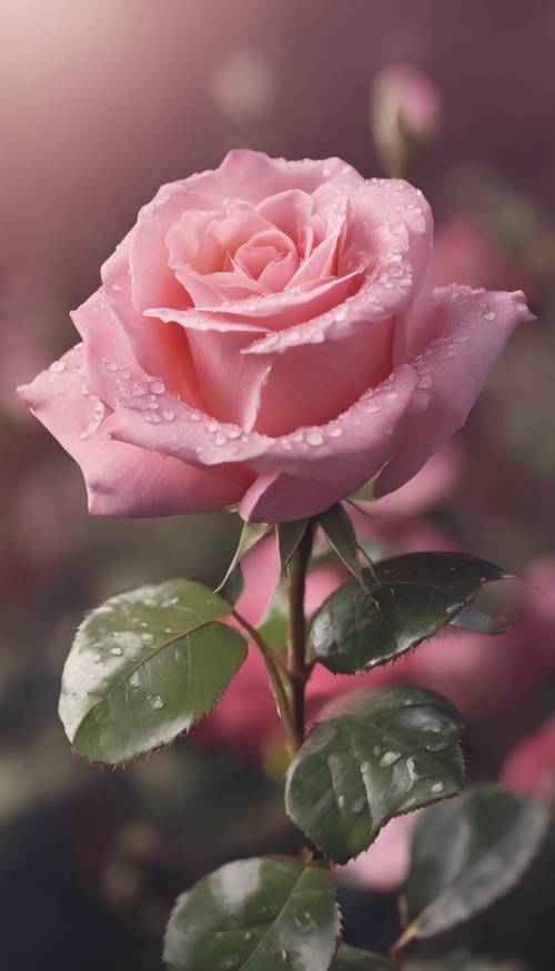 Une jolie rose rose en pleine floraison.