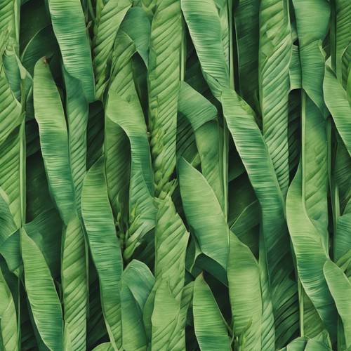 A wallpaper pattern inspired by the overlapping geometry of banana leaves.