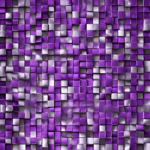 A well-organized tessellation of metallic purple and silver squares. Tapet [e21c50f1dfd344749302]