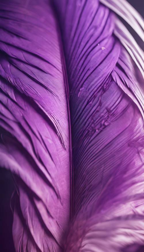 A close-up look of a silky feather displaying a seamless purple ombre gradient pattern. Tapeta [db7276536ac2415590f7]