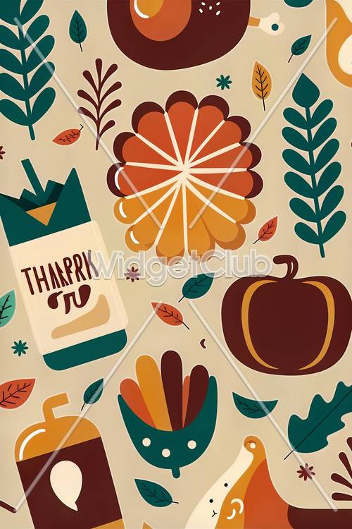 Colorful Thanksgiving Pattern Tapeta [094b3407cbed4659bb41]