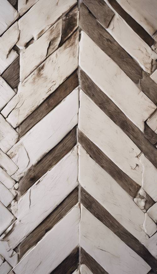 Beautiful, weathered white herringbone backsplash in a rustic kitchen. Wallpaper [e79a4771d19540adb1c7]