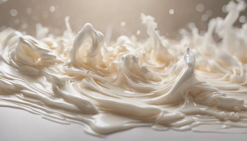 An abstract rendition of creamy brush strokes spreading across the canvas, reminiscent of vanilla frosting.