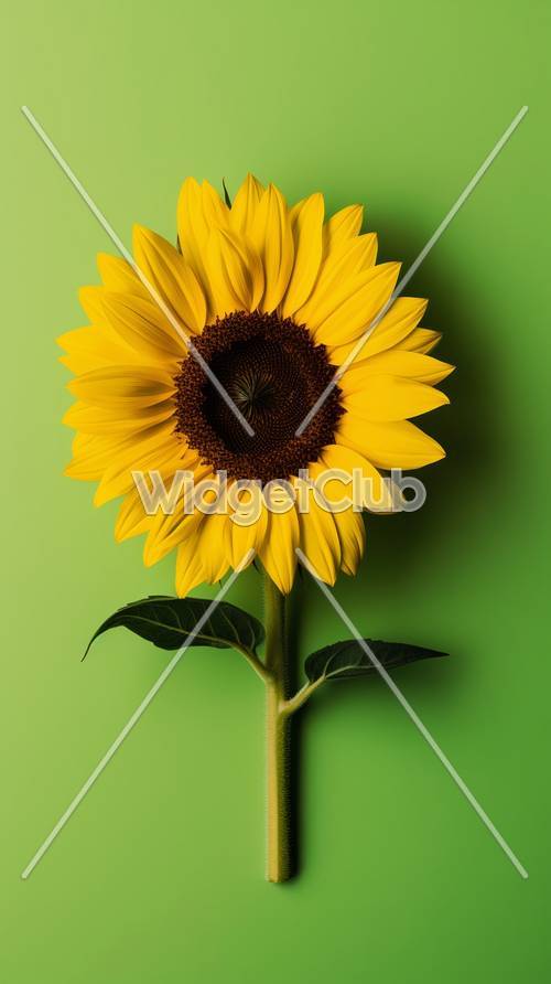 Helle Sonnenblume auf grünem Hintergrund