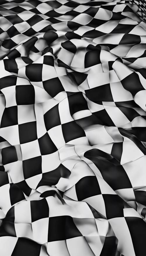 Dark checkered pattern in a modern style with high contrast. Behang [9618cb8c007943168171]