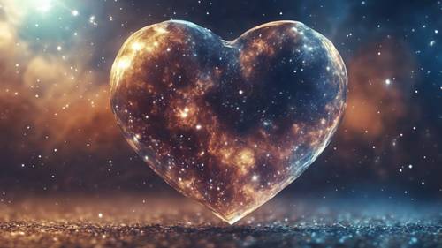 A celestial heart, glowing like a nebula in the distant vastness of space.