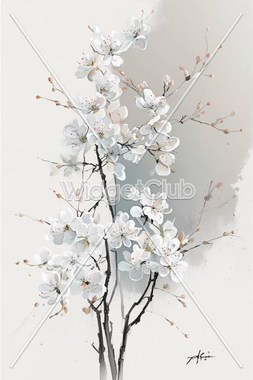 Elegante Frühlingsblüten Kunst