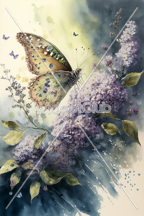 Бабочка на цветущем кусте: красочный пейзаж природы