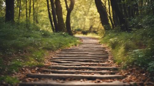 A winding path through a beautiful forest representing the journey of weight loss.