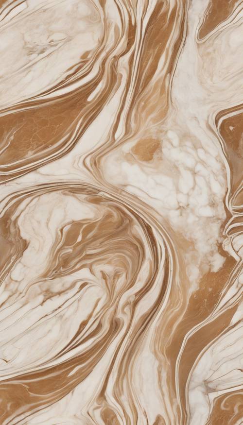 Pola marmer cokelat mulus yang elegan berputar dengan sentuhan putih.