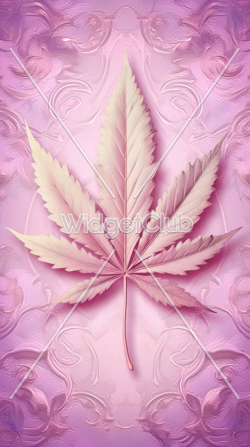 Pink Leaves Design for Your Screen