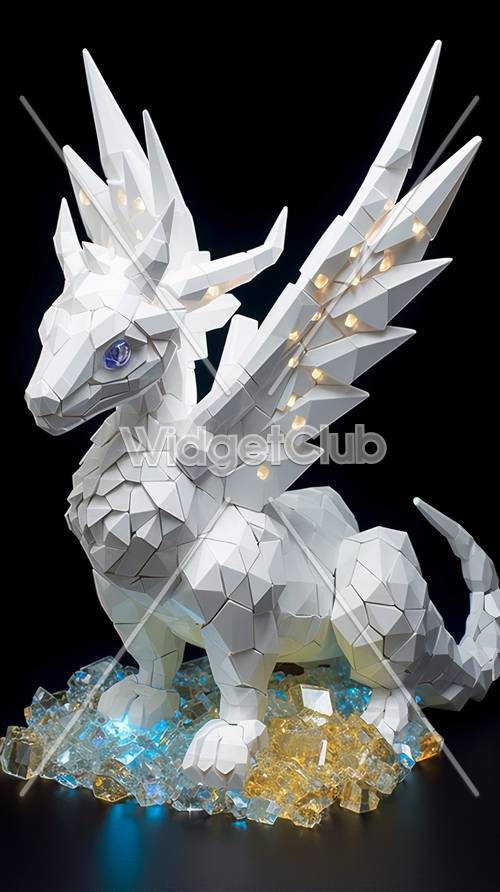 Arte de dragão de papel iluminado