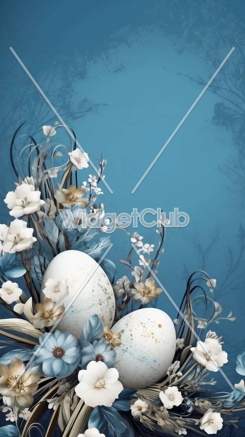 Delizia di fiori primaverili e uova di Pasqua