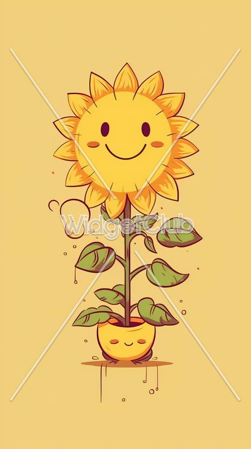 Bright and Cheery Sunflower Smiling for Kids