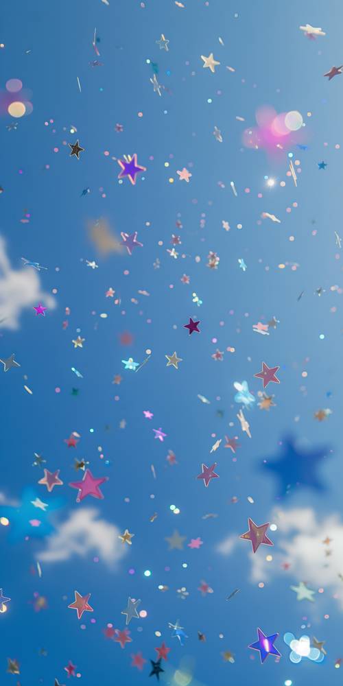 Colorful Confetti Stars in the Sky