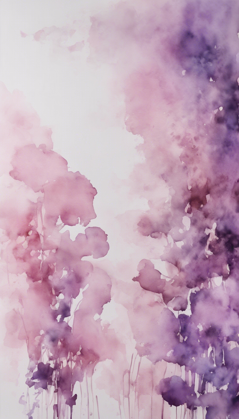 A soft pink and purple watercolor painting on a white canvas. 牆紙[ee3b9932ea8d4525a358]