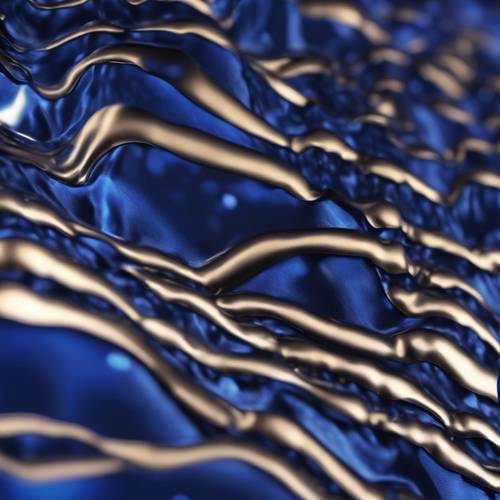 蓝宝石蓝色天鹅绒材料光滑表面上闪烁的光反射的抽象图像