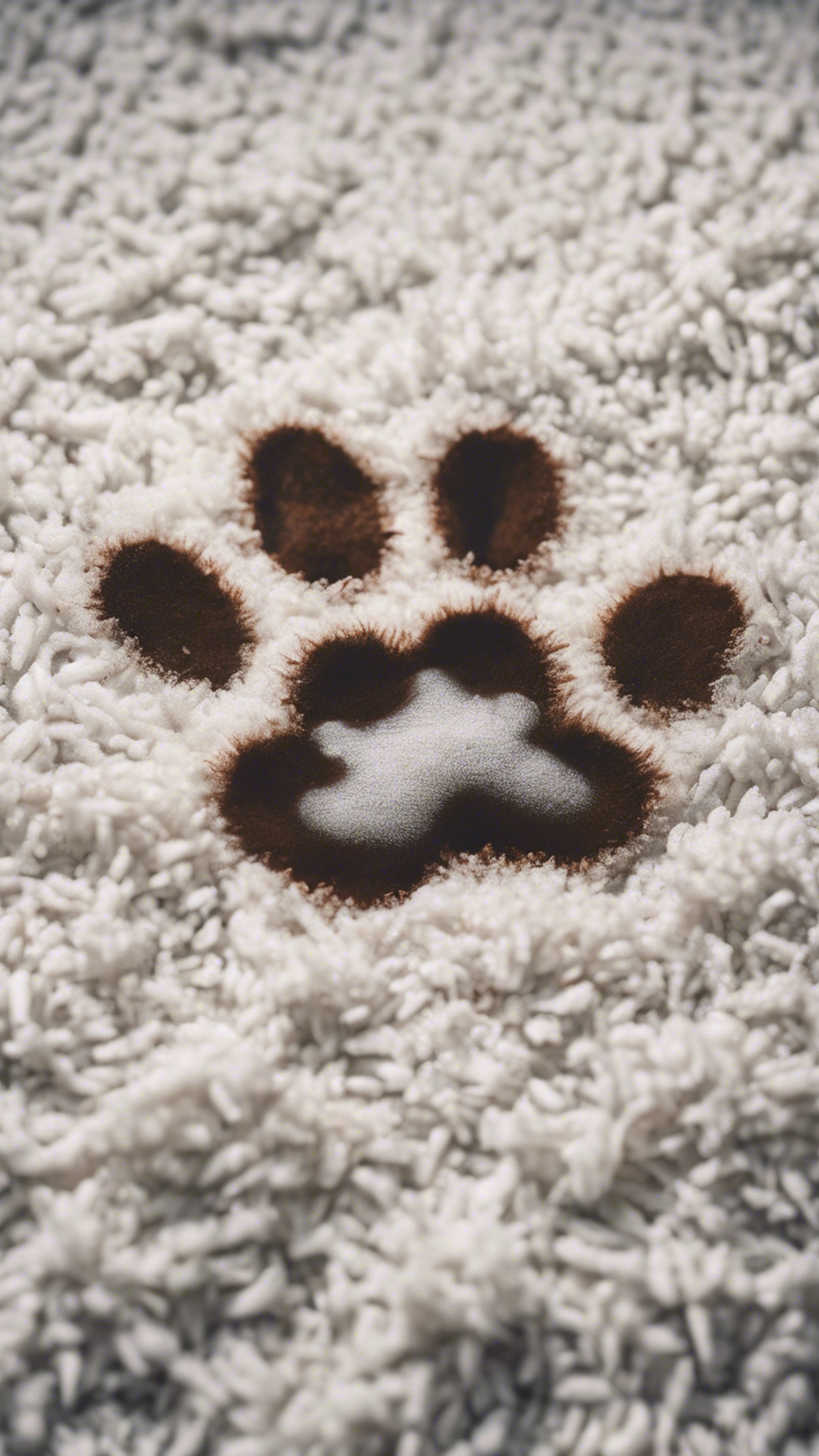 A dirty dog's paw print on an immaculate white carpet.壁紙[4e2fcef8566f4bba9812]