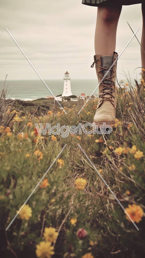灯台を見ながら海辺のエスケープ