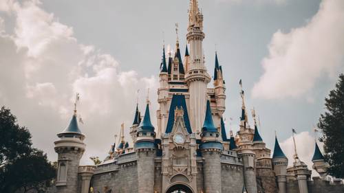 Một câu trích dẫn màu trắng được ghi lại trong lâu đài Disney World.