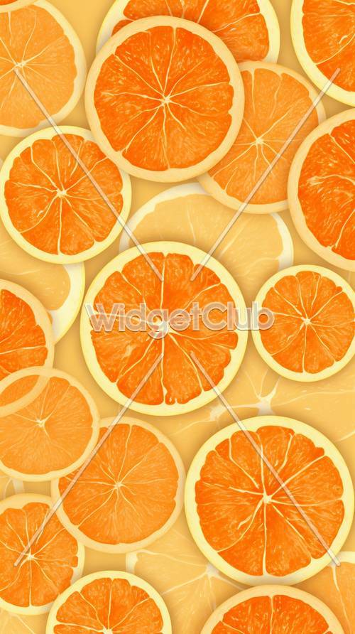明るい柑橘類のスライス柄