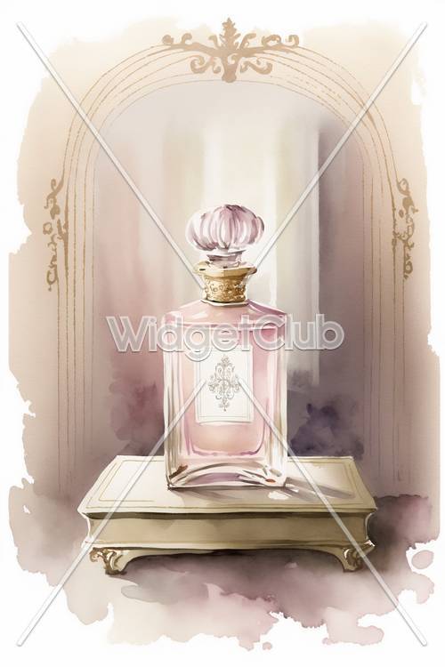 Ilustrasi Botol Parfum Elegan