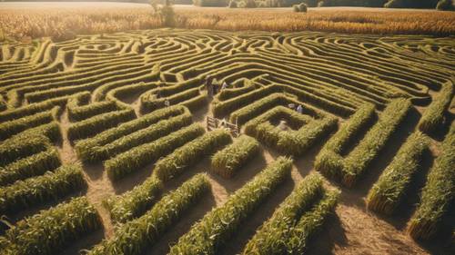 Corn maze adventure on a sunny September day