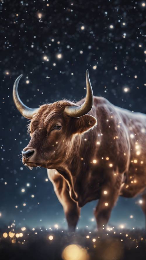 A constellation of Taurus gleaming brightly in the night sky.