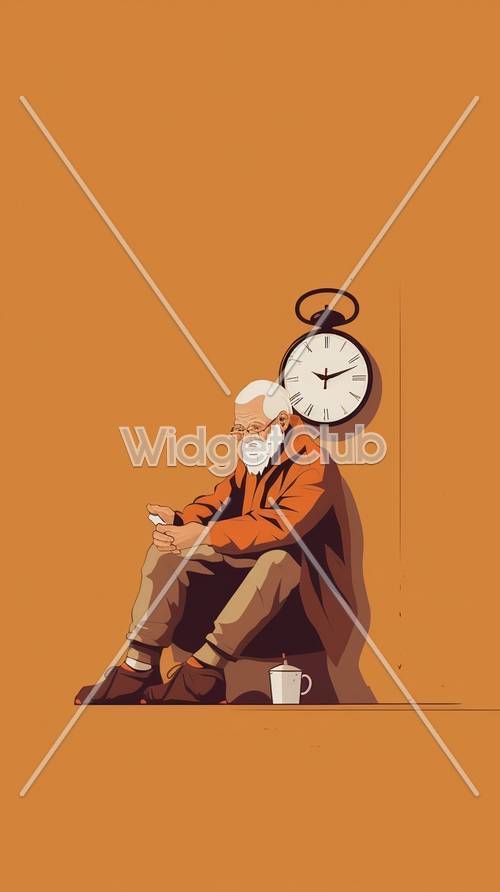 Ilustração de tempo com o vovô