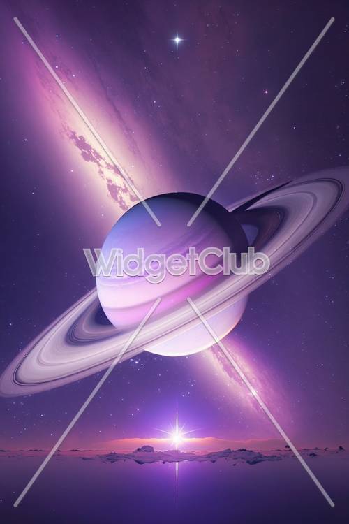 宇宙に浮かぶ壮大な紫色の惑星