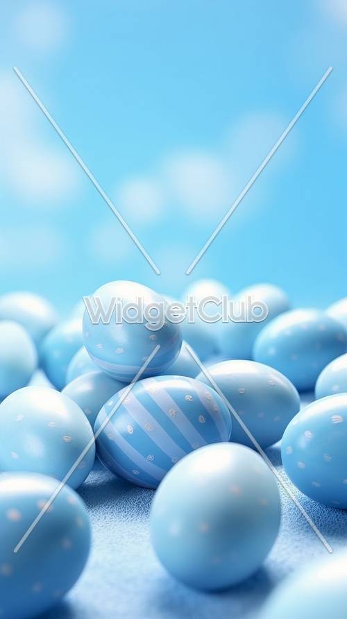 Blue Marbles with Sky Background