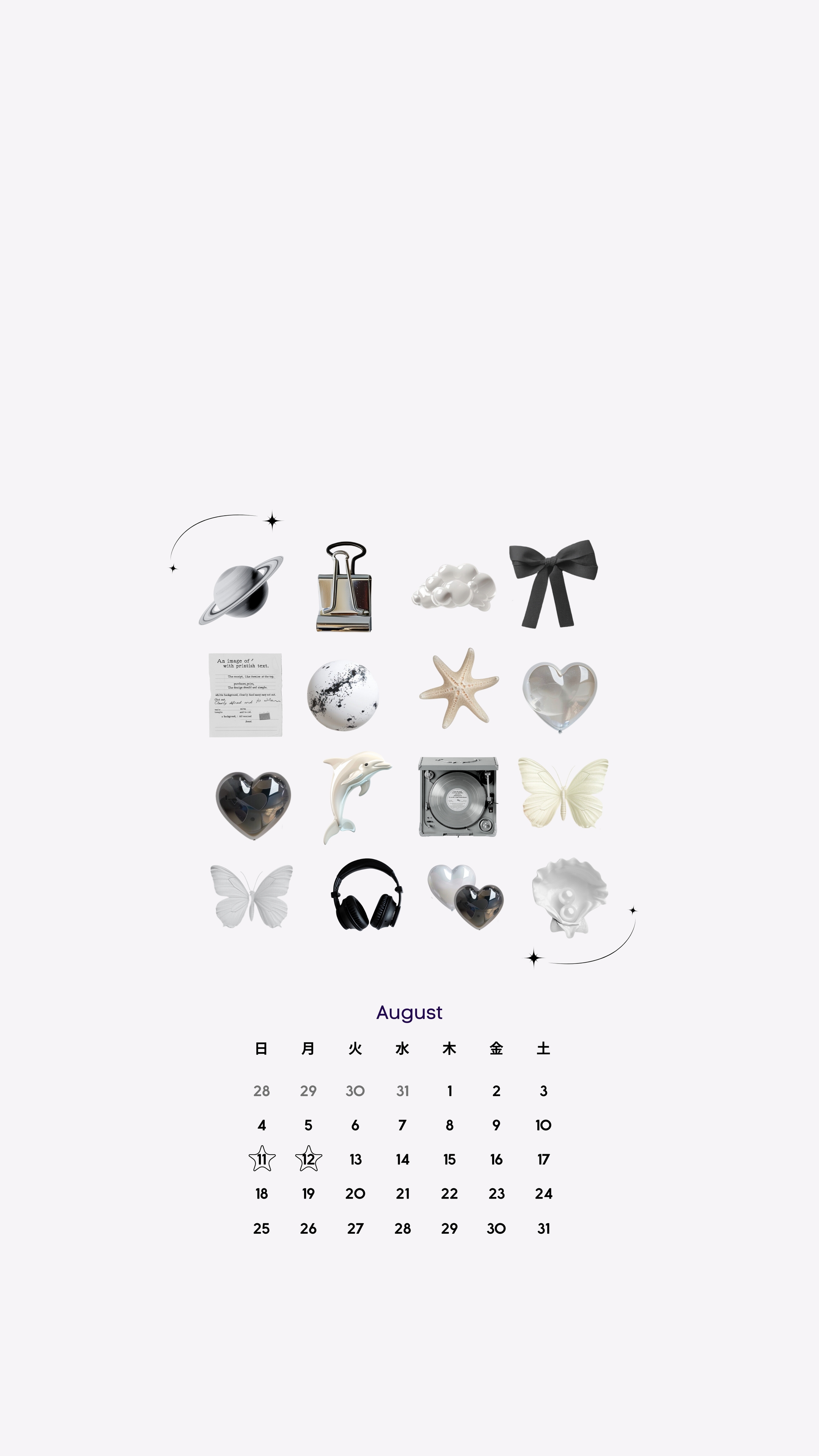 Minimalist Icons and Elements for Each Month Tapéta[72e4787093fd445cbebd]