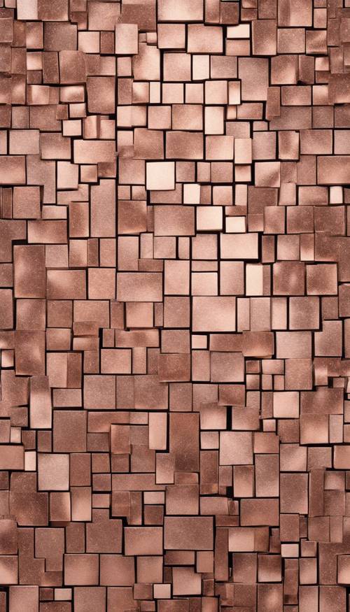 Бесшовный мозаичный узор в великолепной текстуре розового золота.