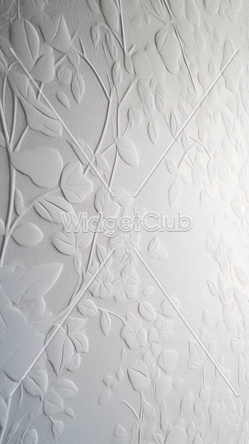 Elegancki biały kwiatowy relief