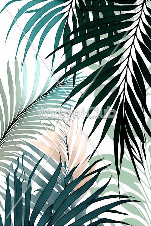 熱帯のヤシの葉デザインの壁紙
