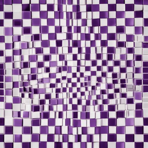 A symmetrical pattern of squares organized in a fun, checkered style where purple and white take turns. Kertas dinding [9ae7aeadbd9b4e3c97f0]