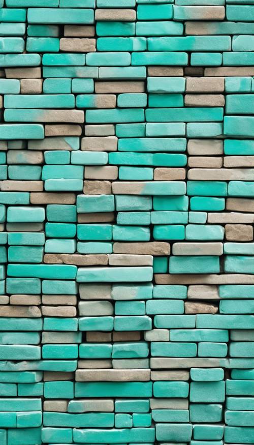 Une série de briques turquoise parfaitement empilées dans un motif élégant