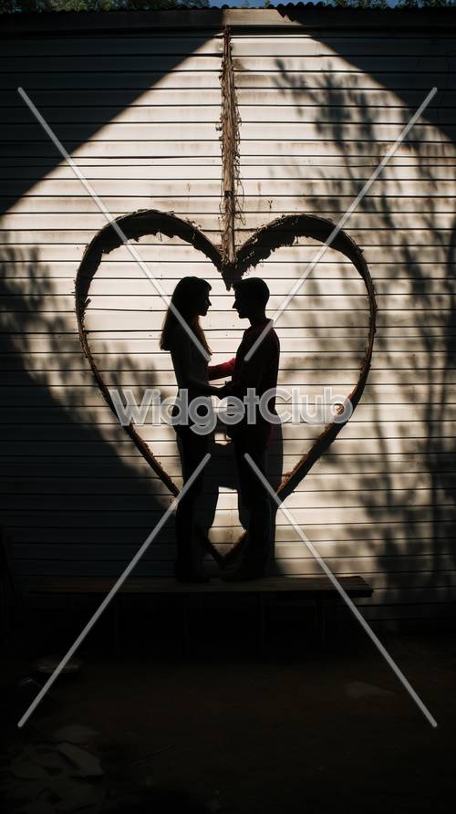 صورة ظلية رومانسية قلب الحب
