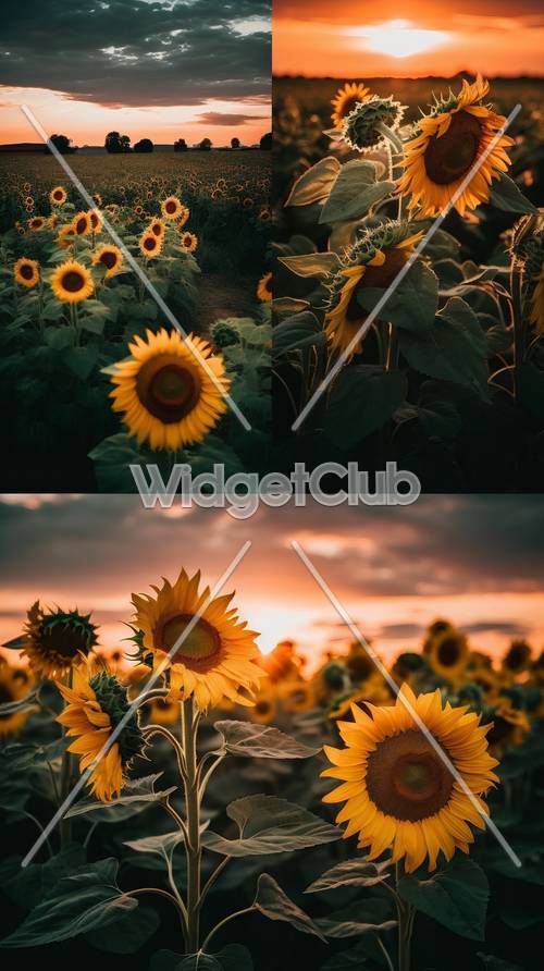 Sunset and Sunflowers: A Bright and Beautiful Scene