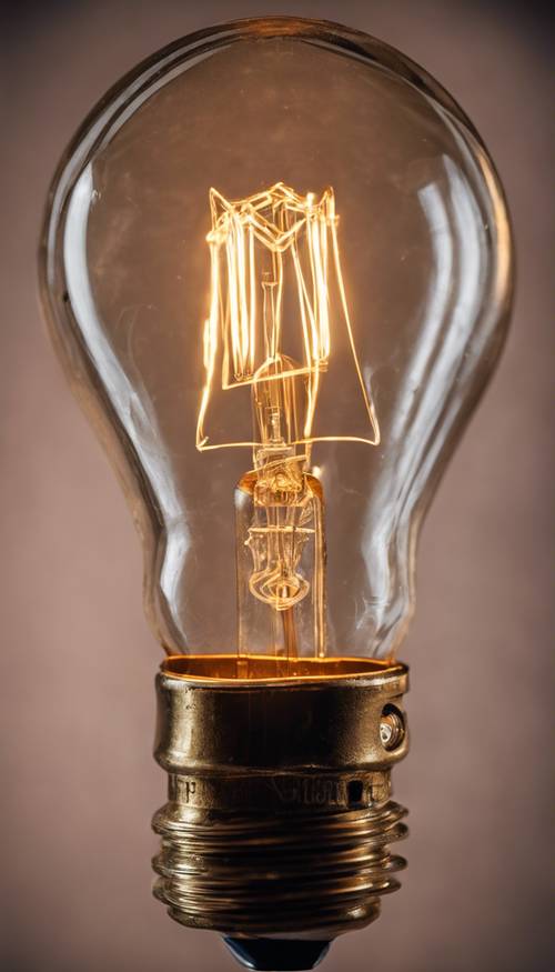Karanlık bir arka planda sıcak bir ışıkla parlayan eski bir Edison ampulünün yakın çekimi.