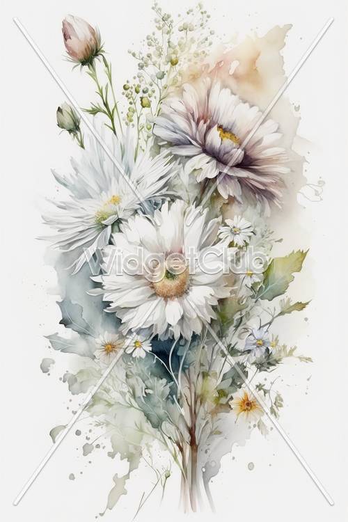 Beautiful Watercolor Flowers Art