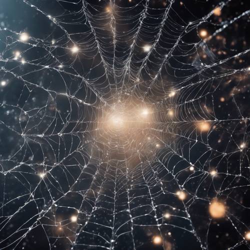 A cosmic web showing connected galaxies in the universe.